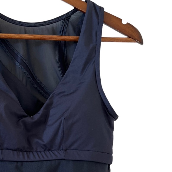 AMARI Active NEW Tidal Mesh Bra Tank Top In Midnight Navy Size S - Picture 4 of 14